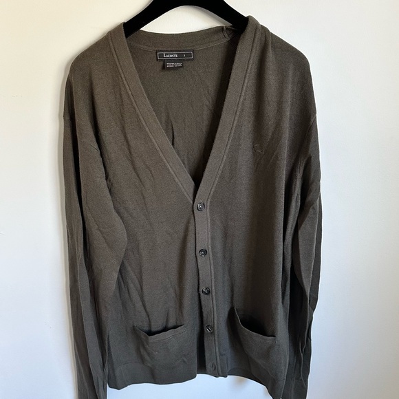Men’s Lacoste Wool Cardigan - Size 5 - Picture 1 of 4